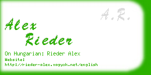 alex rieder business card